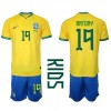 Baby Fußballbekleidung Brasilien Antony #19 Heimtrikot WM 2022 Kurzarm (+ kurze hosen)